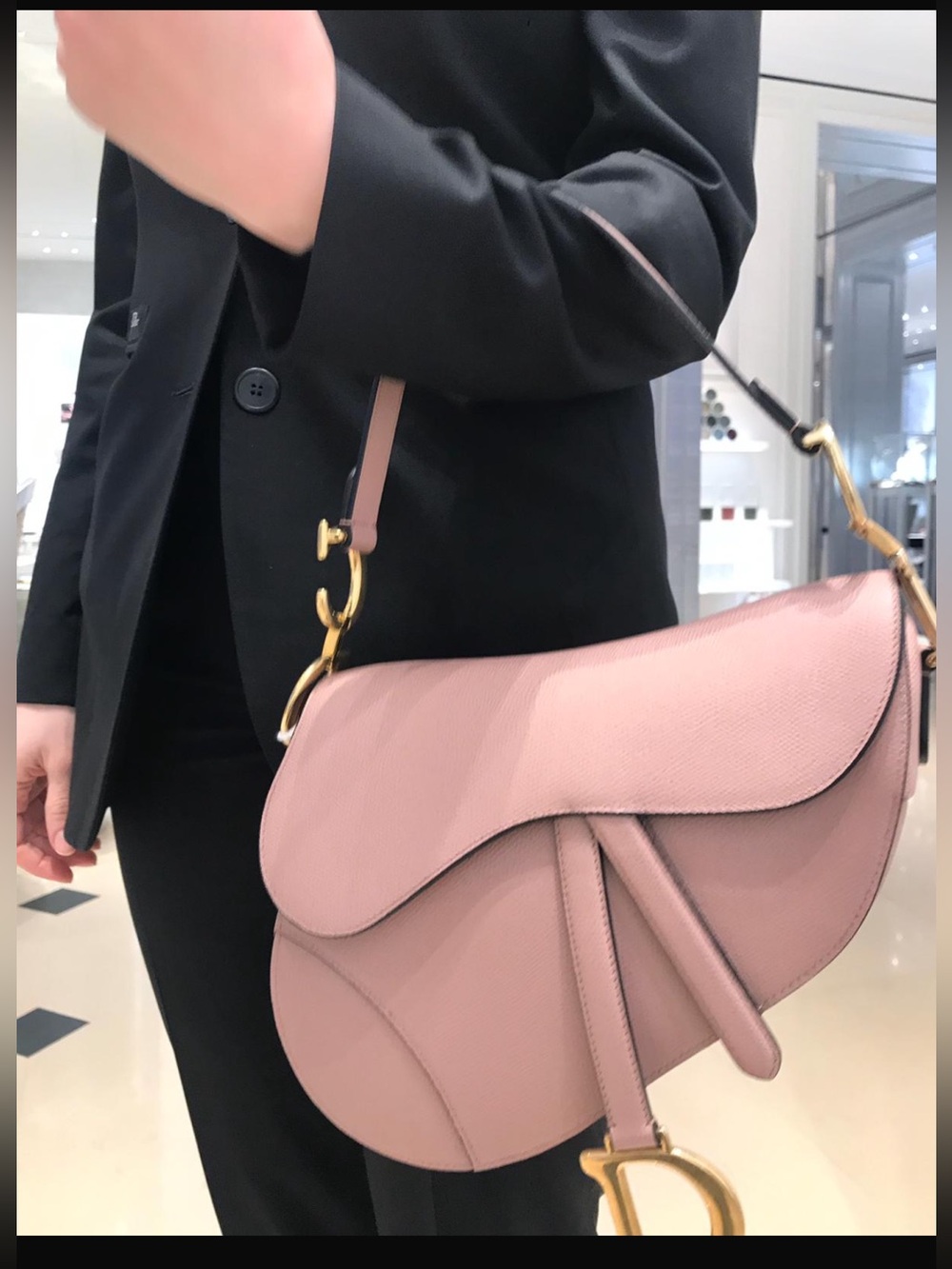 Christian Dior Saddle Bag Medium Nude Grained Leather – NEW Never Used Authentic